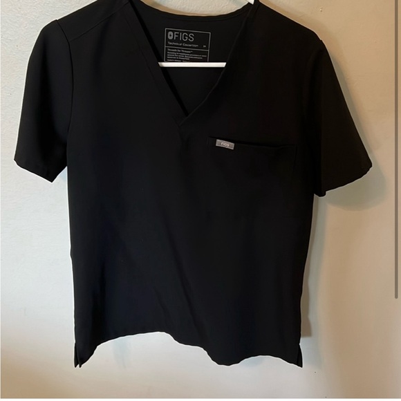 Medium Figs Catarina One-Pocket Scrub Top- Black - Picture 2 of 3